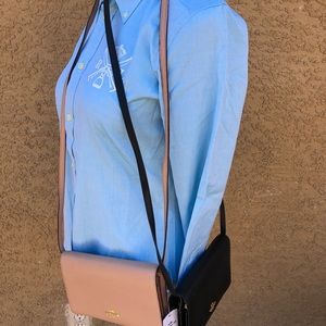 Coach Pebble Leather Foldover Crossbody Clutch BK
